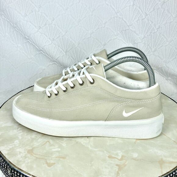 Nike Sneakers Womens 7.5 Beige Canvas Vintage Platform Lace Up Comfort Shoes - Picture 6 of 13